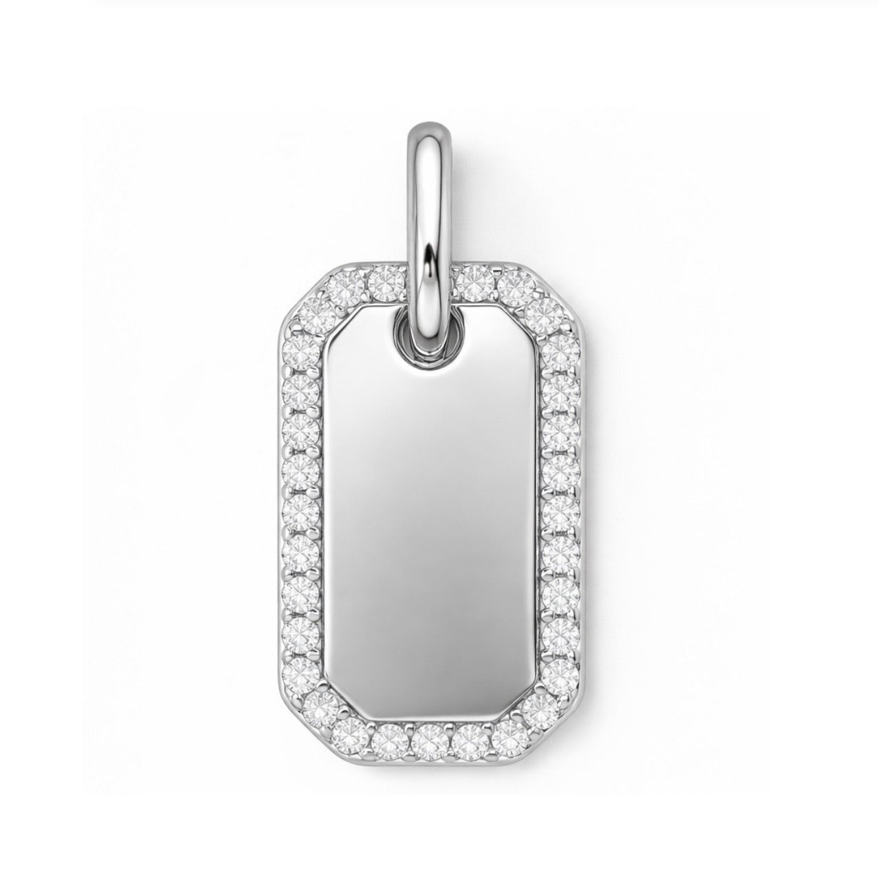 Large Diamond Dog Tag