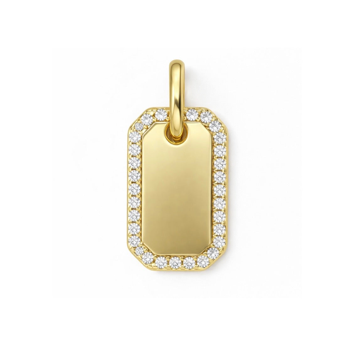 Large Diamond Dog Tag