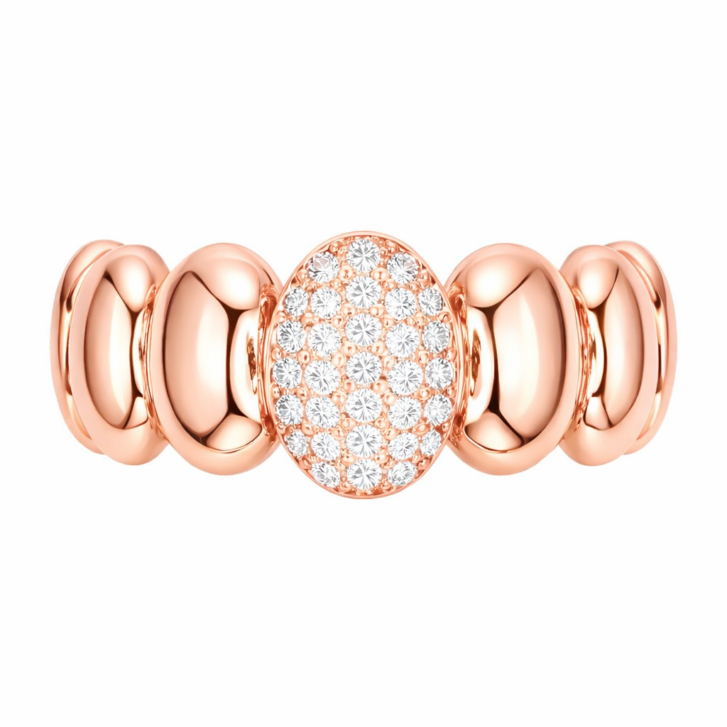 Oval Lab Grown Diamond Dome Pavé Ring