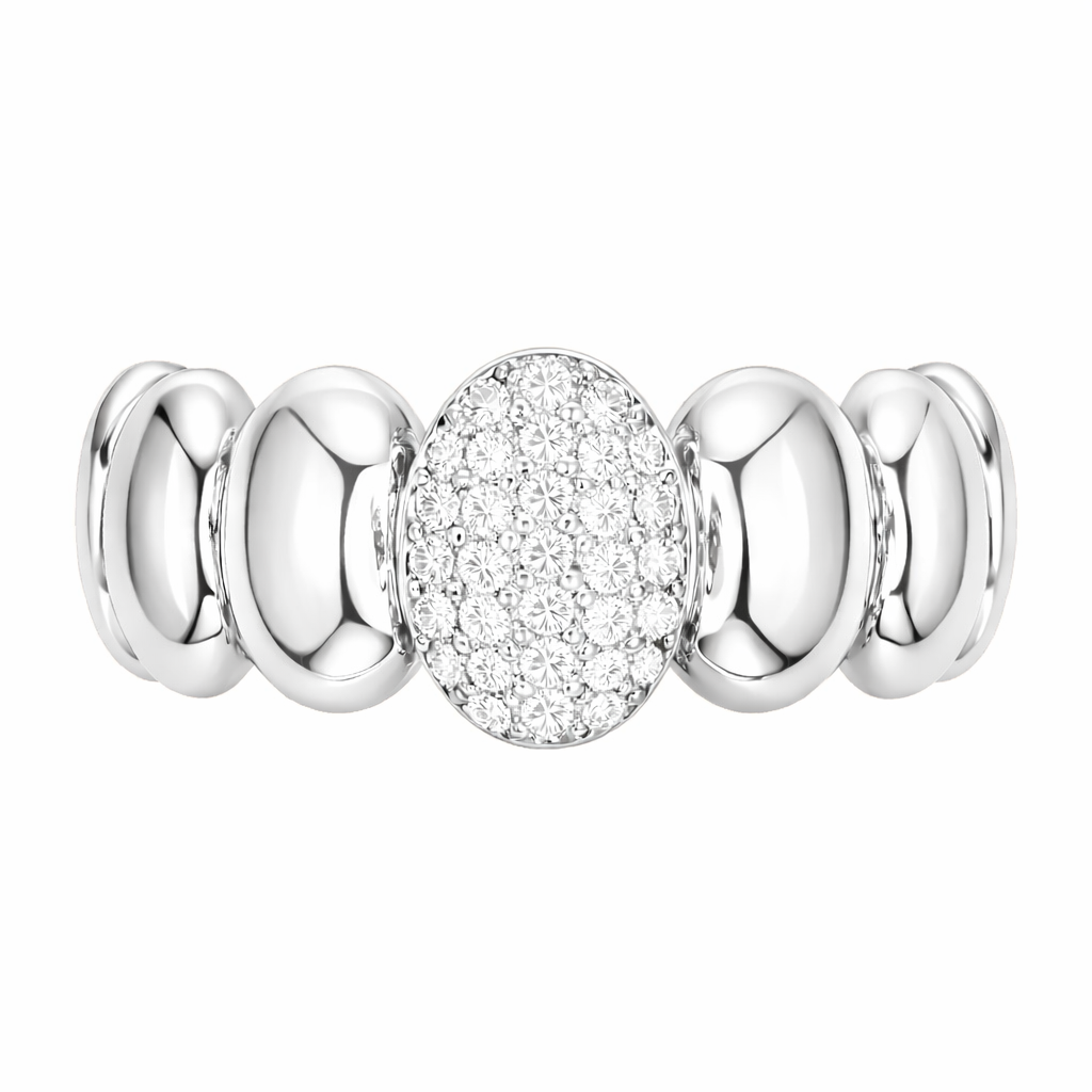 Oval Lab Grown Diamond Dome Pavé Ring