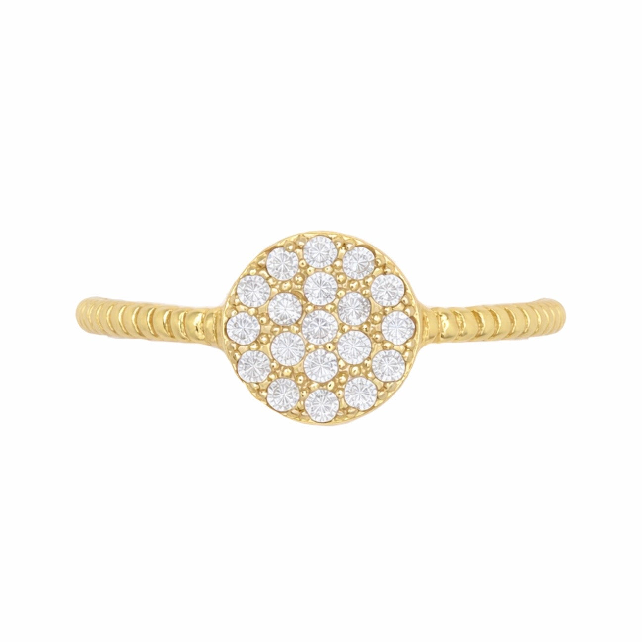 Lab Grown Diamond Cluster Pavé Disc Ring