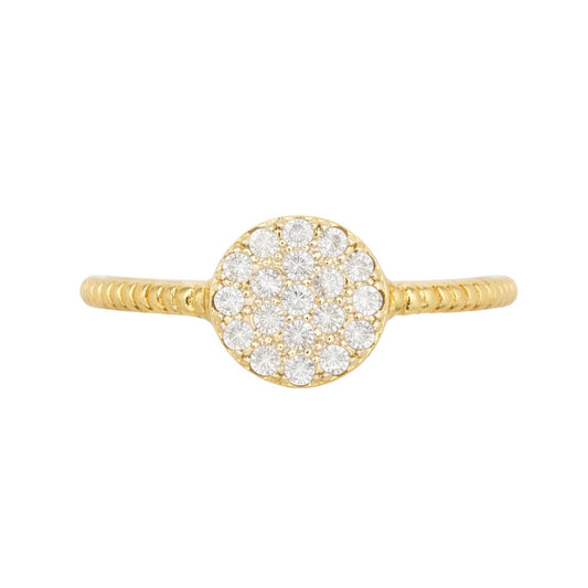 Lab Grown Diamond Cluster Pavé Disc Ring
