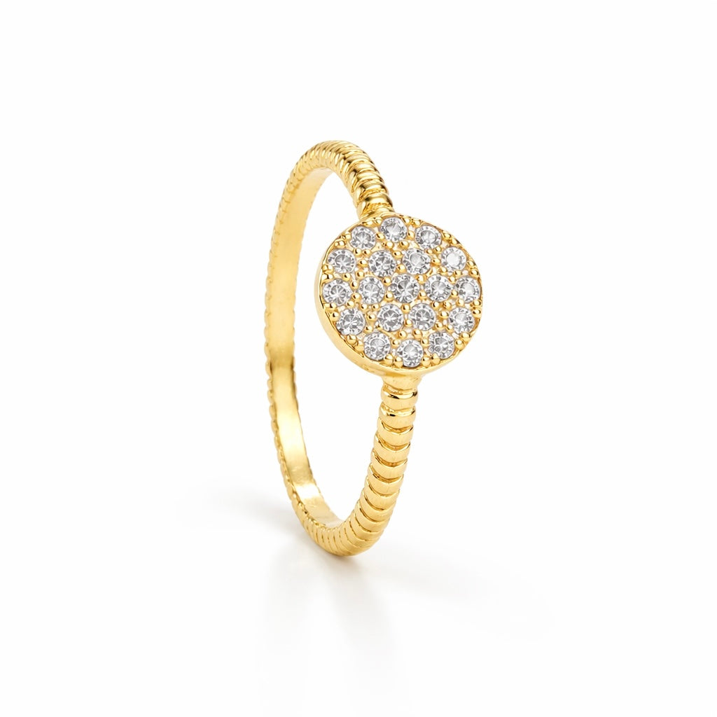 Lab Grown Diamond Cluster Pavé Disc Ring