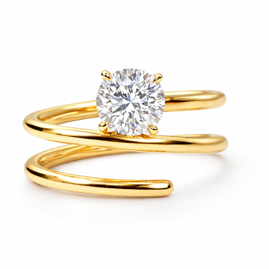 Round Lab-Grown Diamond Spiral Ring