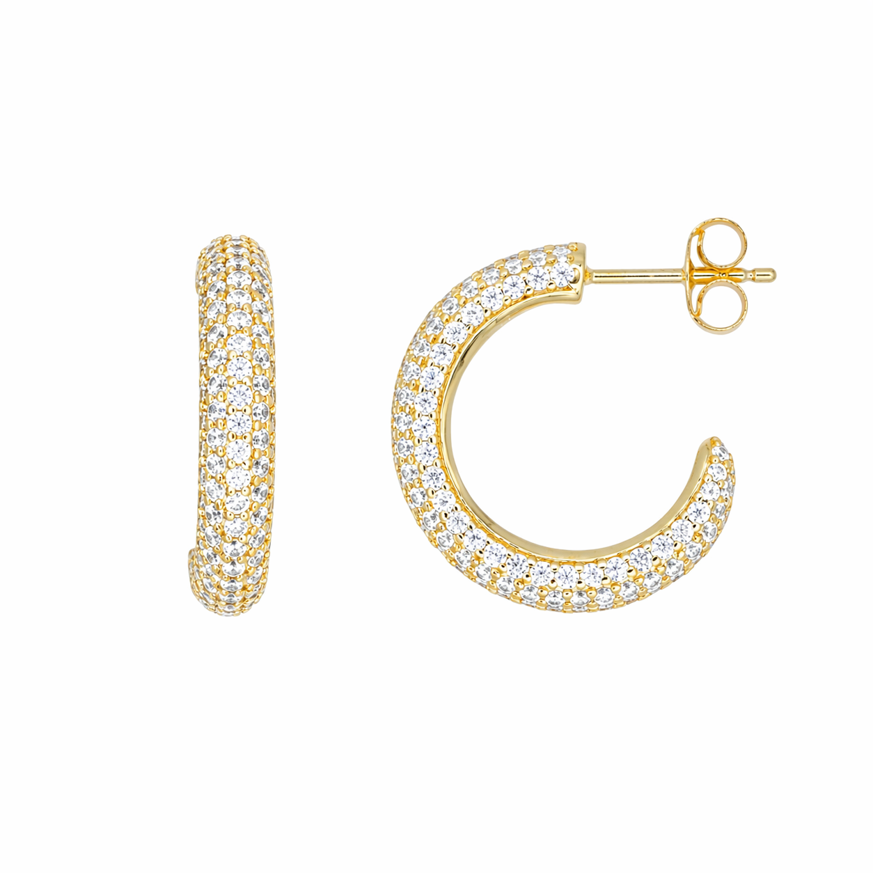 Stone Hoop Earrings