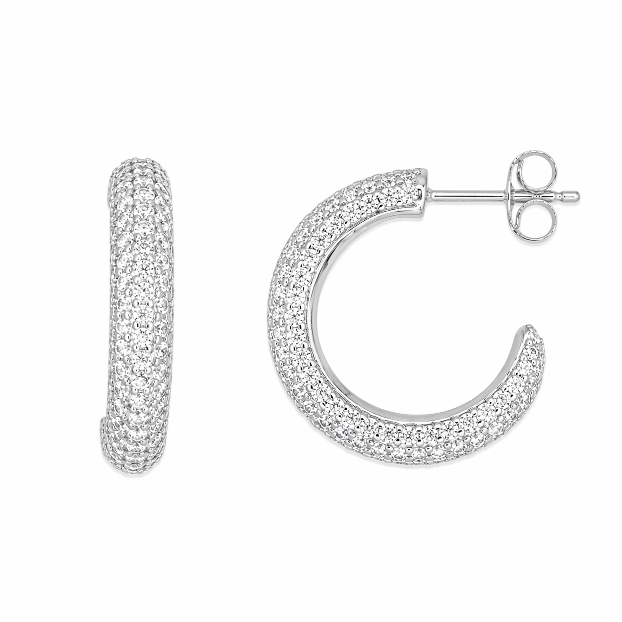 Stone Hoop Earrings