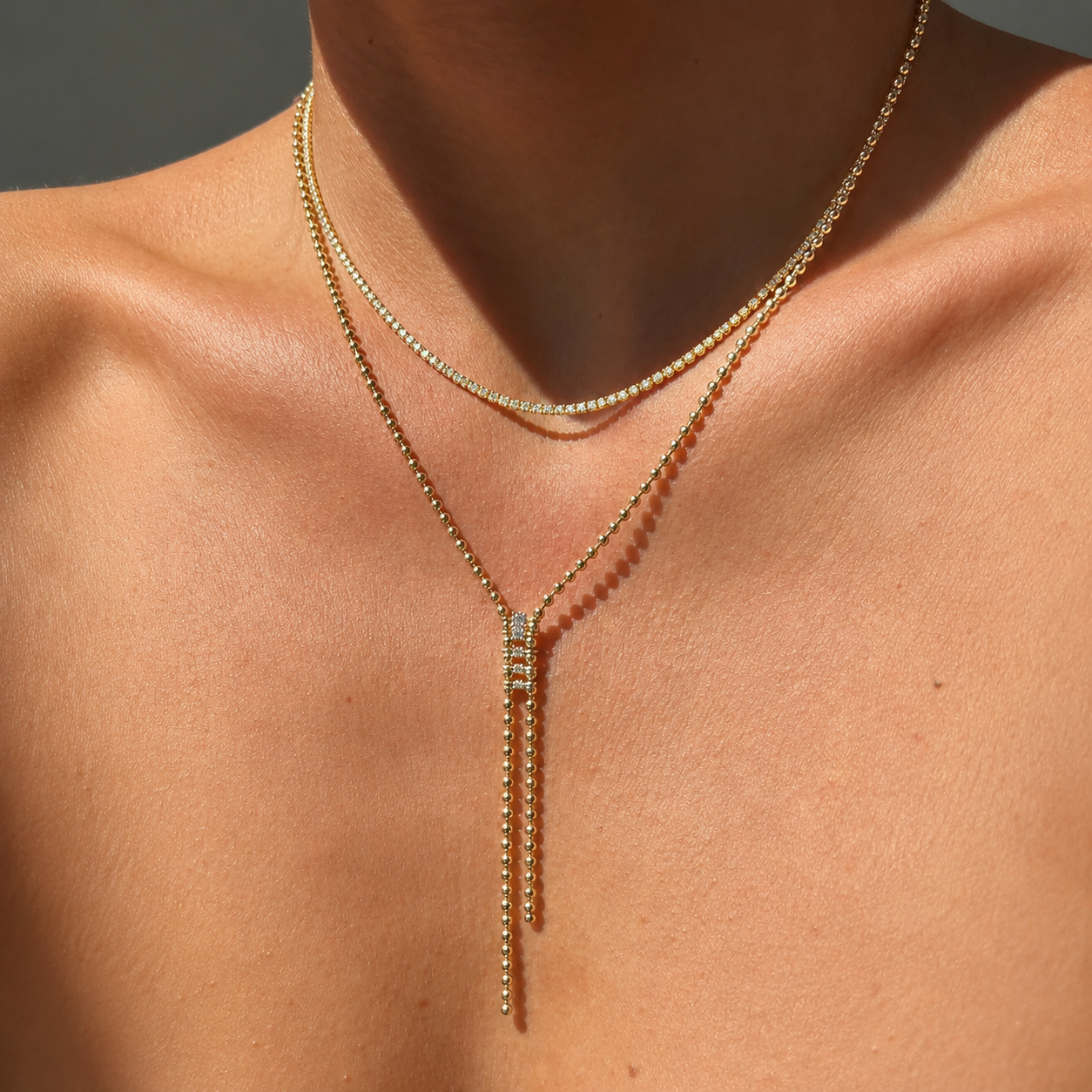 Five Stone Lariat Necklace