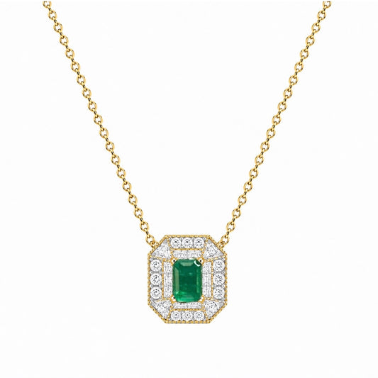 Octagon Green Necklace