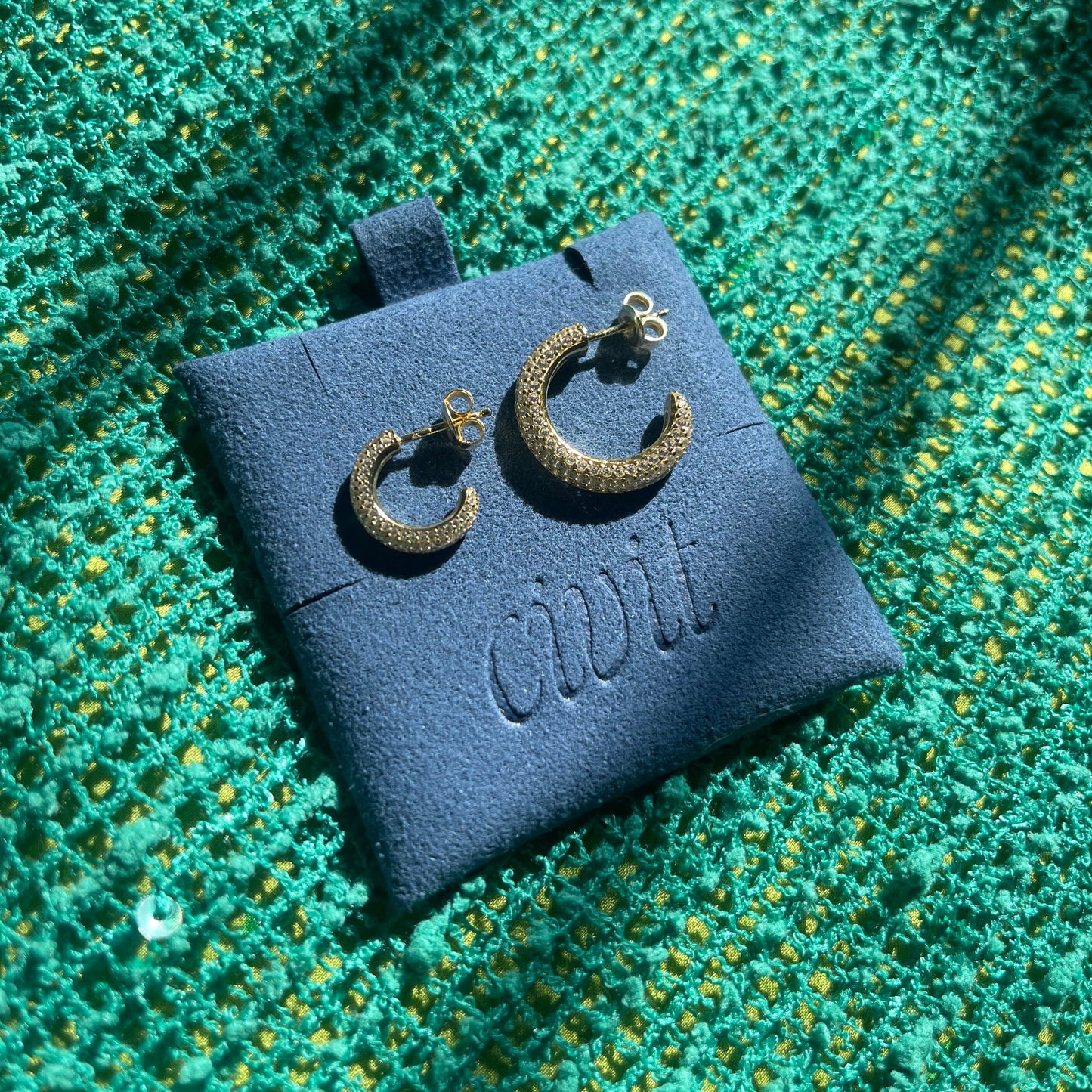 Stone Hoop Earrings